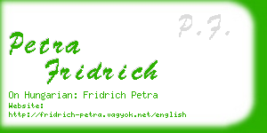 petra fridrich business card